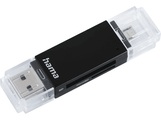 Hama - USB-2.0-OTG-Kartenleser ''Basic'', SD/microSD, Schwarz