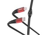 Hama Ladekabel 'Extreme'; Usb-C - Lightning; 1;5 m; Nylon; Schwarz / Rot