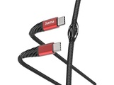 Hama Ladekabel 'Extreme'; Usb-C - Usb-C; 1;5 m; Nylon; Schwarz / Rot