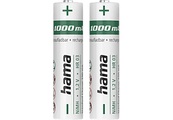 HAMA AAA NiMH 1000 mAh 2 Stück - Akku (Silber)