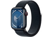 APPLE Watch Series 9 (GPS + Cellular, Alu) 41 mm - Smartwatch (Stufenlos verstellbar, Textil (Carbon Neutral), Mitternacht/Mitternacht)