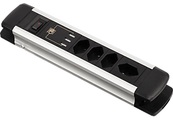 Schoenenberger Power Strip - Steckdosenleiste (Schwarz/Silber)
