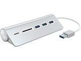 Satechi - Aluminium 3-fach USB 3.0 Hub & SD/Micro-SD Steckplatz (ST-3HCRS) - Silber