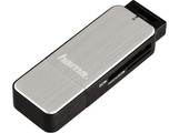 Hama 123900 Sd/mic-Sd Usb3 ALU Silver - Kartenleser (Schwarz, silber)