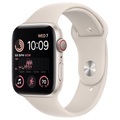 APPLE Watch SE (2. Generation, GPS + Cellular) 44 mm - Smartwatch (Regular 140 - 210 mm, Fluorelastomer, Aluminum/Starlight)