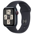 APPLE Watch SE (GPS + Cellular) 40 mm - Smartwatch (M/L 150-200 mm, Fluorelastomer, Mitternacht/Mitternacht)