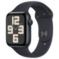 APPLE Watch SE (GPS) 44 mm - Smartwatch (M/L 160-210 mm, Fluorelastomer, Mitternacht/Mitternacht)