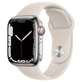 Apple Watch Series 7 GPS + Cellular 41mm Silver Starlight Sport Band Smartwatch