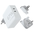 Xtorm GAN-Ladegerät XVC2067 2-Port mit Kabel Weiss