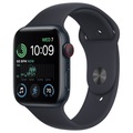 APPLE Watch SE (2. Generation, GPS + Cellular) 44 mm - Smartwatch (Regular 140 - 210 mm, Fluorelastomer, Midnight Aluminum/Midnight)