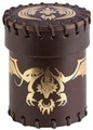Pegasus Spiele, Pegasus QWOCFDR2 - Dice Cup, Flying Dragon, Leather, Brown & Golden, Würfelbecher