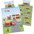 Herding Bio Flanell Kinder-Wendebettwäsche Feuerwehr
