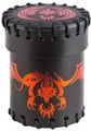 Pegasus Spiele, Pegasus QWOCFDR1 - Dice Cup, Flying Dragon, Leather, Black & Red, Würfelbecher