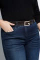 Grosse Grössen Leder-Gürtel, Damen, beige, Größe: 105, Leder, Ulla Popken