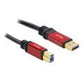 Delock USB 3.0 Anschlusskabel [1x USB 3.0 Stecker A - 1x USB 3.0 Stecker B] 3 m Rot, Schwarz vergoldete Steckkontakte,