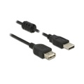 Delock USB 2.0 Verlängerungskabel [1x USB 2.0 Stecker A - 1x USB 2.0 Buchse A] 1.5 m Schwarz mit Ferritkern