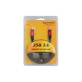 Delock USB 3.0 Anschlusskabel [1x USB 3.0 Stecker A - 1x USB 3.0 Stecker A] 3 m Rot, Schwarz vergoldete Steckkontakte,
