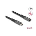 Delock USB 3.1-Verlängerungskabel 10Gbps PD100W USB C - USB C 0.5 m