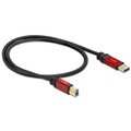 Delock USB 3.0 Anschlusskabel [1x USB 3.0 Stecker A - 1x USB 3.0 Stecker B] 1 m Rot, Schwarz vergoldete Steckkontakte,
