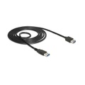 Delock USB 3.0 Verlängerungskabel [1x USB 3.0 Stecker A - 1x USB 3.0 Buchse A] 1.5 m Schwarz vergoldete Steckkontakte