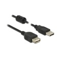 Delock USB 2.0 Verlängerungskabel [1x USB 2.0 Stecker A - 1x USB 2.0 Buchse A] 1 m Schwarz mit Ferritkern