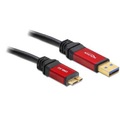 Delock USB 3.0 Anschlusskabel [1x USB 3.0 Stecker A - 1x USB 3.0 Stecker Micro B] 2 m Rot, Schwarz vergoldete