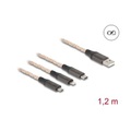 DeLock USB Ladekabel A Lightning/Micro B/USB C 1 2 m Kabel ? Adapter