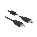 Delock USB 2.0 Anschlusskabel [1x USB 2.0 Stecker A - 1x USB 2.0 Stecker A] 0.5 m Schwarz mit Ferritkern