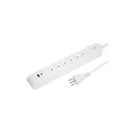 Steffen Steckdosenleiste IQ 6 x T13 USB A C Weiss 3 m Kabel