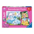 RAVENSBURGER Puzzle 3x49 Teile Belle Cinderella und Rapunzel