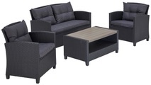 KONIFERA Gartenlounge-Set »St. Tropez«, (11 tlg.), 2er Sofa, 2 Sessel, Tisch 90x55 cm, Polyrattan