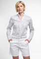 ETERNA LANGARM BLUSE MODERN CLASSIC SATINGEWEBE WEISS BEDRUCKT