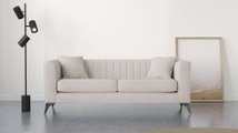 Places of Style 3-Sitzer »MATTHEW B/T/H: 201/86/74 cm«, feine Steppung im Rückenbereich, lose Sitzkissen, incl. Zierkissen