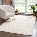 Carpet City Hochflor-Teppich »Focus«, rechteckig, 20 mm Höhe, 3D-Optik im Raute-Motiv, Uni, Wohnzimmer