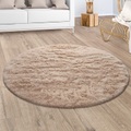 Paco Home Hochflor-Teppich »Silky 591«, rund, 33 mm Höhe, Uni Farben, besonders weich und kuschelig, ideal im Wohnzimmer & Schlafzimmer