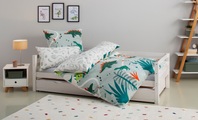 LÜTTENHÜTT, Lüttenhütt Kinderbettwäsche »Cuddlee«, (2 tlg.), in unterschiedlichen Designs verfügbar:Dino,Einhorn,Weltraum,Baustelle