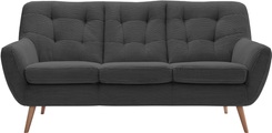 exxpo - sofa fashion 3-Sitzer »Scandi, bequem, aufwendige Rückenpolsterung für mehr Sitzkomfort«, aktuelle Farben in hochwertigen Bezugsqualitäten, Holzfuss