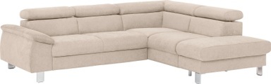 COTTA Ecksofa »Komaris«, inklusive Kopf- bzw. Rückenverstellung, wahlweise Bettfunktion, Bettkasten und RGB-LED-Beleuchtung