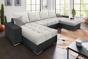 COLLECTION AB Wohnlandschaft, mit Bettfunktion, Bettkasten und XL-Recamiere, inklusive Federkern und loser Rücken- und Zierkissen