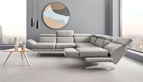 Places of Style Ecksofa »Amantea«, mit Fussablage, Arm-, Kopf- und Rückenverstellung, wahlweise mit 2 Drehsitzen - so wird der äussere Sitz zum Sofa