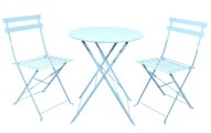 Balkonset »Tisch und Stühle Stahl, blau«, (Set, 3 tlg.)