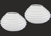 IGEA, I.GE.A. Dekovase »Keramik-Vase«, 2er Set Kleine Vase Weiss Modern Keramik Tisch Küche Büro Pampasgras