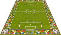 HANSE Home Teppich »Soccer Pitch«, rechteckig, 9 mm Höhe, Weicher Flor, Farbenfrohes Design, Kinderzimmer, Spielunterlage, Stadion, strapazierfähig, pflegeleicht