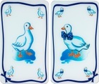 WENKO Herd-Abdeckplatte ´´Gänse´´, Glas, (Set, 2-tlg.)