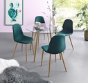 my home Essgruppe »Miller«, (Set, 5 tlg.), Glastisch mit 4 Stühlen (Webstoff)