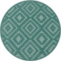 Paco Home Teppich »Livorno 672«, rund, Uni-Farben, Scandi, Rauten Muster, Hoch-Tief Effekt, Outdoor geeignet