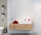 Trendteam, trendteam Waschtisch »Geo«, inklusive Mineralguss-Aufsatzwaschbecken