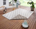 NORTHRUGS Teppich »Malaga«, rechteckig, 5 mm Höhe, In-und Outdoor geeignet, Wohnzimmer, Balkon, Terrasse, Garten, Robust, Pflegeleicht, Flachgewebe, Wendbar