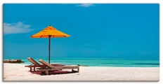 Artland Wandbild »Liegestuhl Sonnenschirm Strand Malediven«