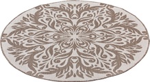 NORTHRUGS Teppich »Madrid«, rund, 5 mm Höhe, In-und Outdoor geeignet, Wohnzimmer, Balkon, Terrasse, Garten, Robust, Pflegeleicht, Flachgewebe, Wendbar